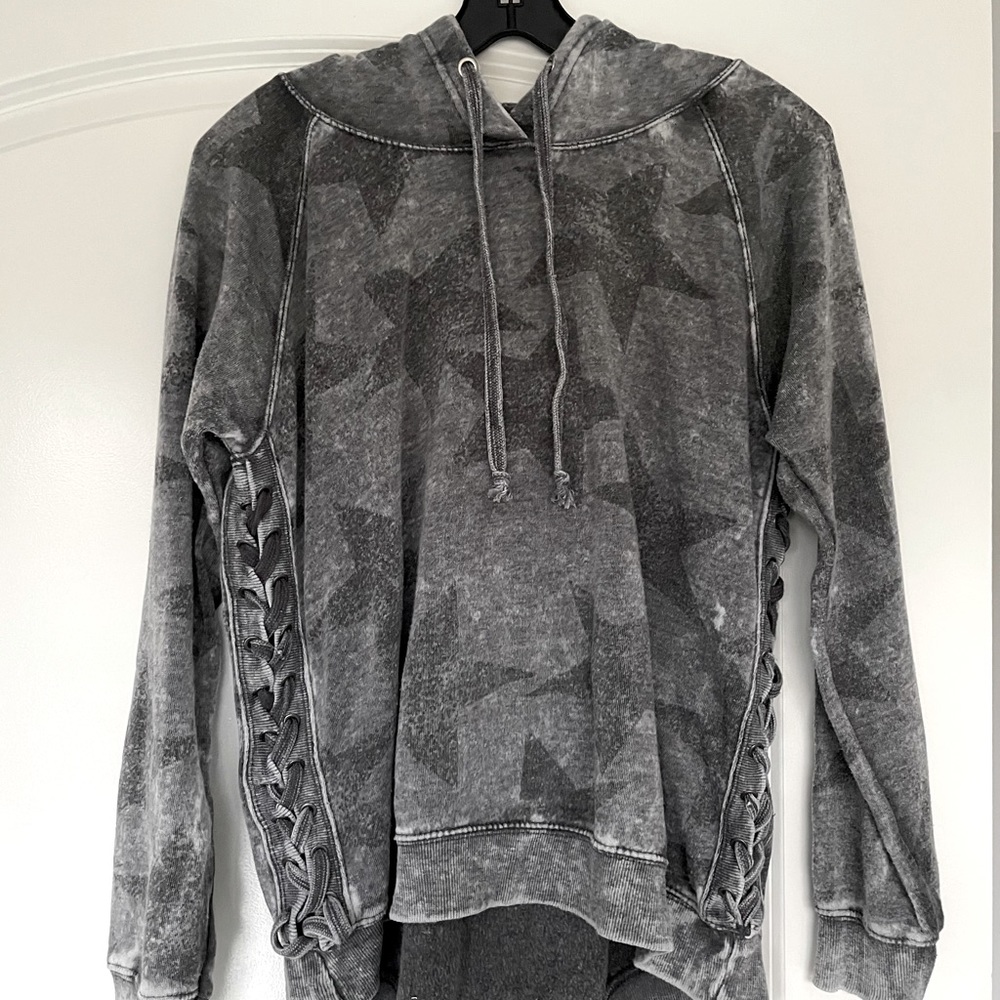 Vintage Havana Acid Wash Side Lace Up Sweatshirt